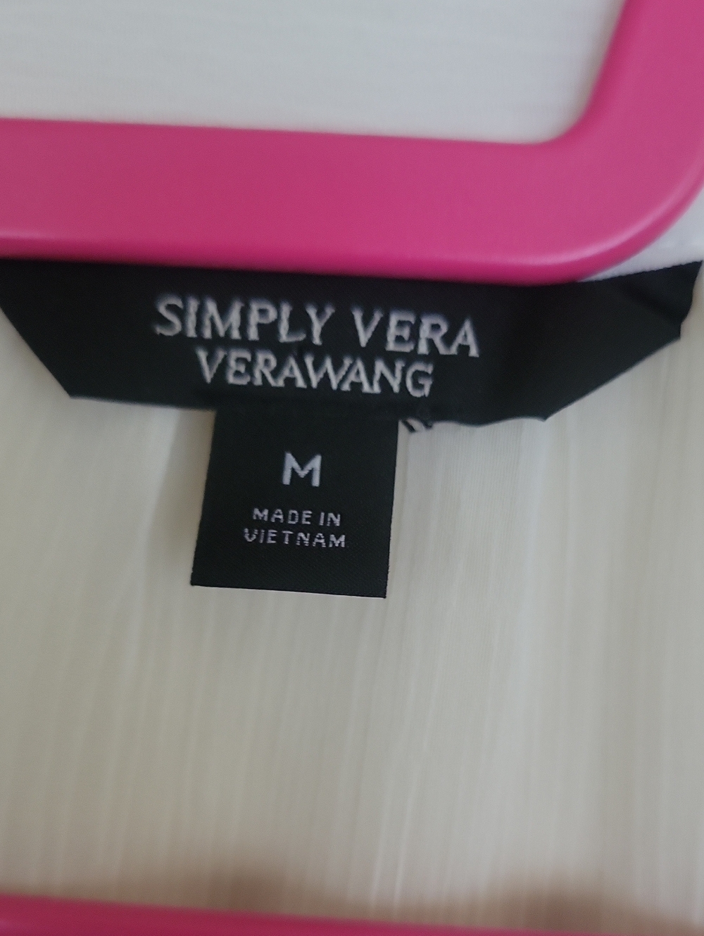 Simply Vera Vera Wang White Blouse with Black Label - Picture 2 of 7